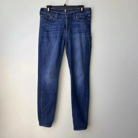 7 For All Mankind Jeans Women’s Size 29 The Skinny Medium Wash - Picture 1 of 5
